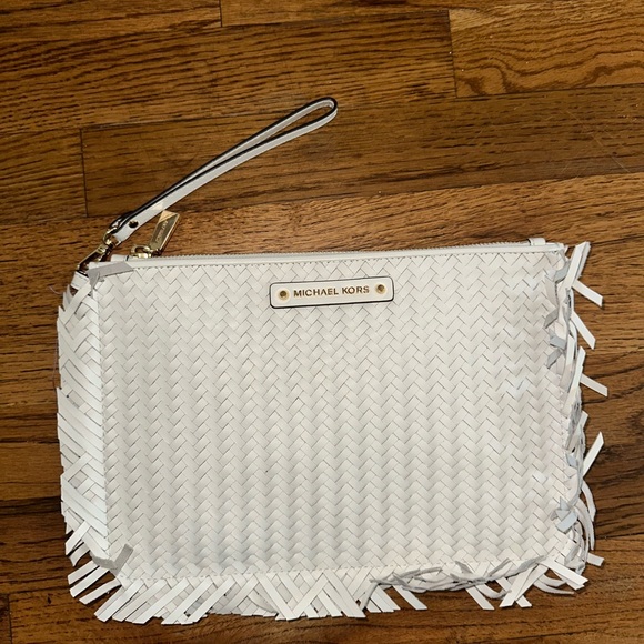 Michael Kors White Textured Wristlet - Picture 1 of 9